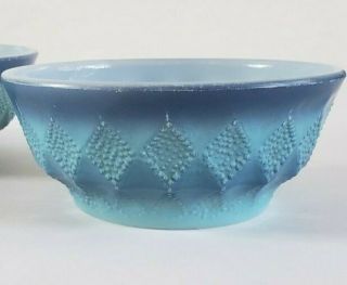 Vintage Anchor Hocking Blue Kimberly Diamond Fire King Cereal Bowl
