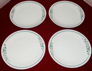 Set Of (4) Corning Corelle Usa Rosemarie 10 1/4 " Large Dinner Plates