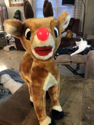 Plush Rudolph The Red - Nosed Reindeer Voice From Movie Vintage Sounds & Moves