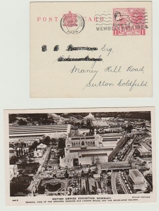 Gb Gv 1924 British Empire Exhibition Slogan Cancel Stationary Postcard Unfranked