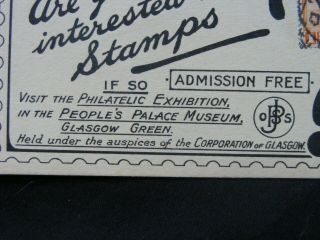 1924 JUNIOR PHILATELIC SOCIETY SCOTLAND EXHIBITION GLASGOW AD CARD CHINA STAMP 2
