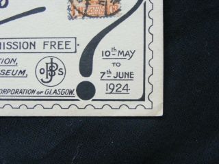 1924 JUNIOR PHILATELIC SOCIETY SCOTLAND EXHIBITION GLASGOW AD CARD CHINA STAMP 3