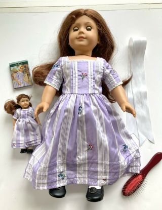 American Girl Felicity Doll With Lilac Gown.  Retired.  Mini Doll & Mini Book