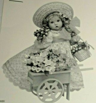 Danbury Flora 16 " Porcelain Doll By Cindy Marschner Rolfe Flower Cart & Box