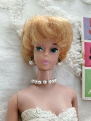 1964 Vintage Barbie Platinum Blonde BUBBLE CUT Doll 850 with accessories 2