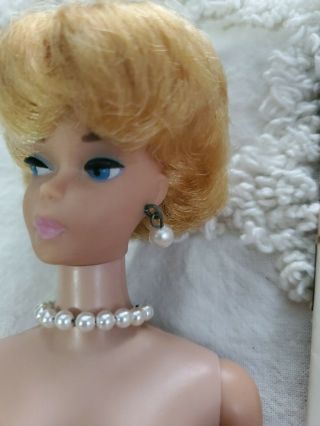 1964 Vintage Barbie Platinum Blonde BUBBLE CUT Doll 850 with accessories 3