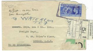 Great Britain 1948 Olympics 2 1/2d Cover With Basingstoke Parcel Label