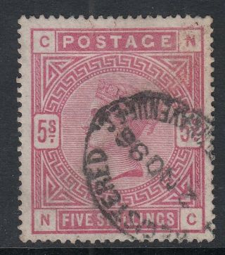 Gb Qv 1884 Sg180 5/ - Rose Fine With Registered Cancel Cat £250
