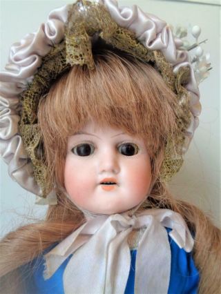 16 " Antique Armand Marseille German Bisque Doll Am 370 Dep 4/0 Lady In Blue