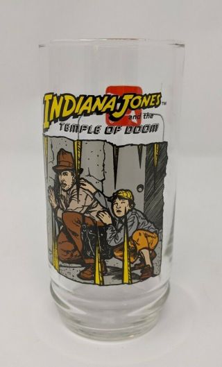 Indiana Jones Drinking Glass Vintage 1984 Temple Of Doom 7up Spiked Room