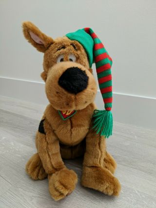 Macy’s Scooby - Doo Plush Hanna Barbera 15 " Christmas Stuffed Dog Striped Hat