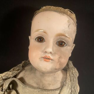 Antique Doll Kestner 154 Bisque Germany Leather Body 8 Head Very Distressed
