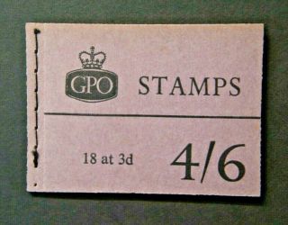 Gb 1960 August 4/6d Stitched Booklet.  Unmounted.  Sg L21p.  Cat £60.