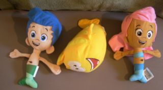 Nickelodeon Bubble Guppies Gil,  Molly And Mr Grouper Plush Dolls 8 "
