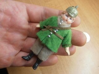 Rar Antique Dolls Germany Doll With Clothes Soldier 1880 - 1930 Miniatur