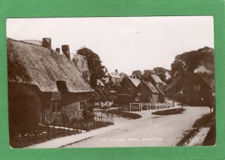 Village Pool Wroxton Nr Banbury Rp Pc 1916 Byfield Skeleton Postmark Ref M801