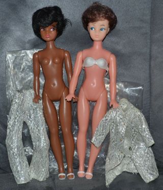 2 Vintage Hong Kong Plastic Tammy Sindy Clone Doll African American Shillman