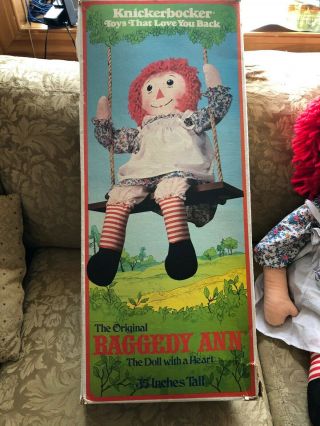 Vintage Knickerbocker Raggedy Ann 35 " Large Doll