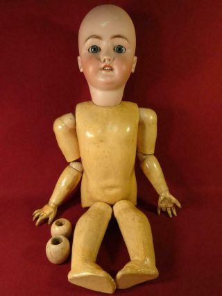 Large Antique Bergmann Simon Halbig 30 " Doll Bisque Head 13 1/2 For Restoration