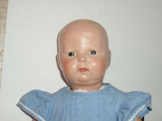 Antique 14 Inch Baby Schoenhut Wood Doll - Vintage Clothes