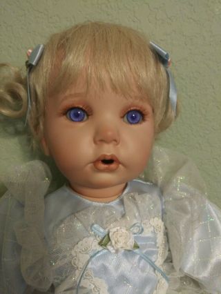 Daphne By Kelly Rubert Ballerina In Blue Porcelain Doll.  Euc.  Signed.