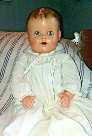 Vintage Ideal Baby Doll Molded Hair Sleep Eyes Composition 20 " Doll