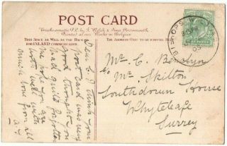 Skeleton Postmark On Postcard Bishops Waltham Hants Gb Postal History 1905