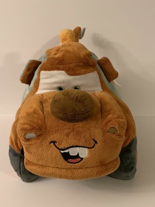 Disney Cars Pillow Pets Tow Mater 18 " Large Folding Stuffed Plush Toy