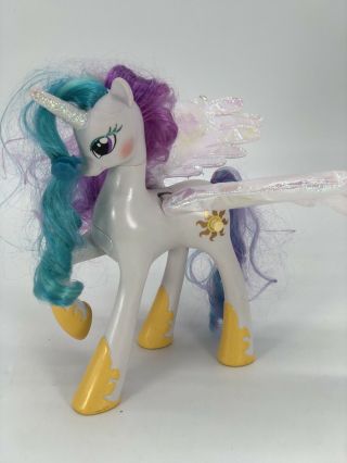 Hasbro 8 " My Little Pony Talking Princess Celestia Figure W/ Light Up Wings 2011
