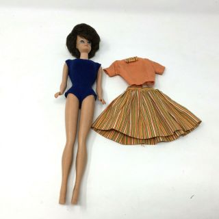 Midge Barbie Doll Brunette Bubble Cut American Girl Transitional 1964 Japan