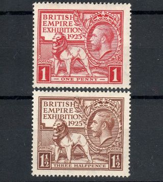 Gb 1925 Wembley Empire Exhibition Set Of Stamps