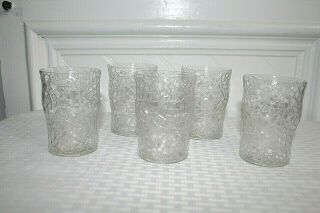Depresson Glass L.  E.  Smith Crackle Glass By Cracky Juice Glasses - Set Of 5