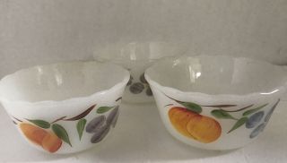 Vintage Fire King Tulip Bowls Fruit Dessert Cups Set Of 3–2” Deep 4 “ Round