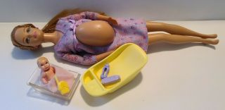 2002 Barbie Happy Family Pregnant Midge And Infant Baby Dolls
