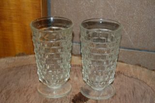 Vintage Colony Whitehall Clear 6 " Footed Ice Tea Glass | Stacked Cube Pair