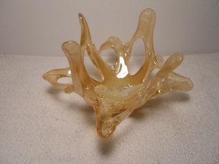 Small Mouth Blown Murano Art Glass Candy Dish From Italy