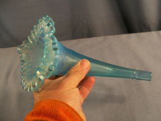 Fenton L.  G.  Wright Blue Opalescent Glass Epergne Replacement Horn