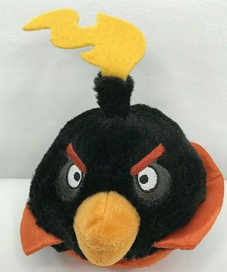 Rivio Commonwealth Angry Birds Plush Space Black Bomb Bird 6” Stuffed Animal