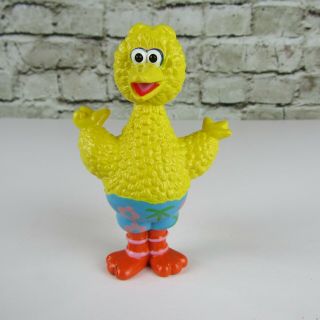 Sesame Street Big Bird In Swim Trunks 3.  5 " Tall Pvc Figure