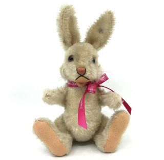 Steiff Niki Rabbit Mohair Plush Jointed 22cm 9in 1950s Id Button Easter Bunny