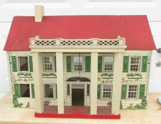 Vintage Large Plantation Dollhouse By Rich Toys 1940 
