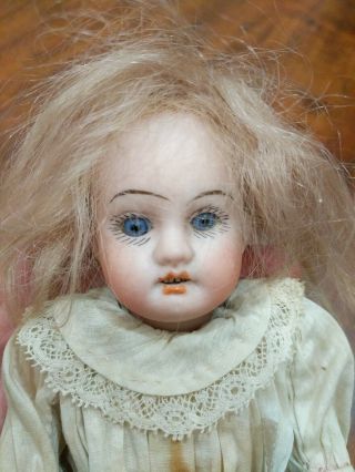 Antique Vtg Doll 8 " Open Mouth Glass Eyes Bisque Germany
