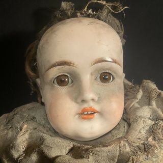 Antique Doll Kestner 154 Bisque Germany Leather Body 10 Head Very Distressed