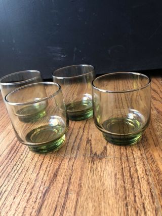 Vintage Libby Stackable Cocktail/juice Glasses Green
