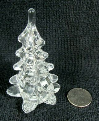 VINTAGE 60 ' S SOLID GLASS CHRISTMS PUTZ VILLAGE PINE TREE WEIGHT 2