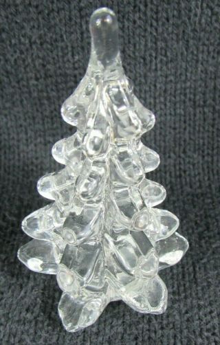VINTAGE 60 ' S SOLID GLASS CHRISTMS PUTZ VILLAGE PINE TREE WEIGHT 3