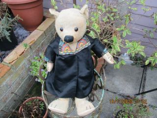 An Antique Vintage 5 Way Jointed Golden Mohair Teddy Bear - c1930 - Straw Filled. 2