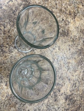 Set of 2 Vintage Diner Ice Cream Soda Fountain Milkshake Malt 7” Ribbed Glasses 2