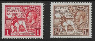 Sg432/3.  1925 Wembley Pair.  Mm.  Well Centred With Full Perfs.  Ref:0.  35