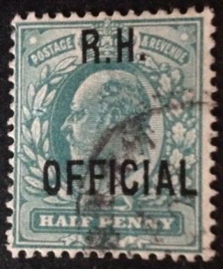 Gb 1902 1/2d Green R.  H.  Official Stamp Vfu
